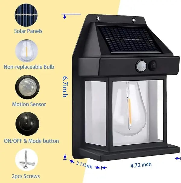 Zonne-werklamp voor buitengebruik - Met bewegingssensor en schemerautomatisering