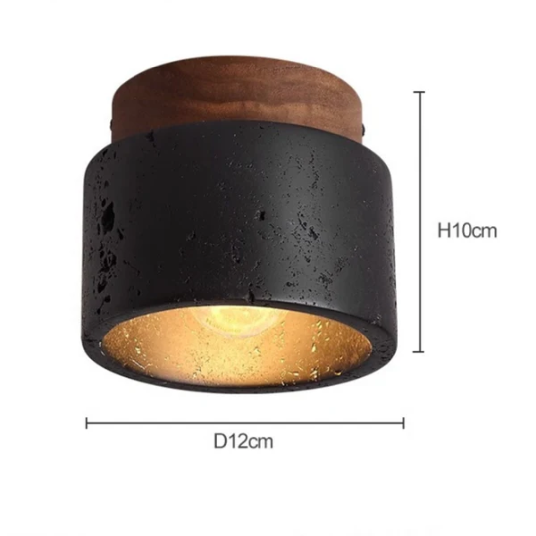 Plafondlamp met steeneffect