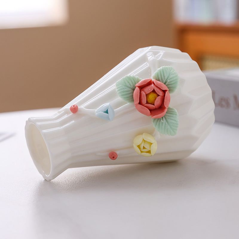 Decoratieve Bloemrijke Keramische Vaasje