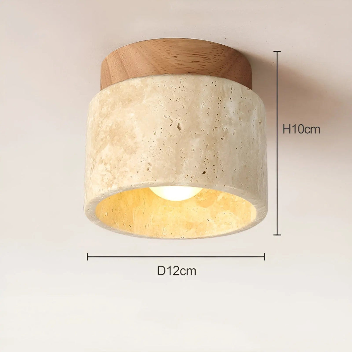 TravaGlow Rustieke Travertin Plafondlamp