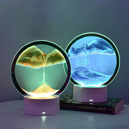 Creatieve Ronde Zandloper Quicksand 3D LED Nachttafellamp Tafellamp