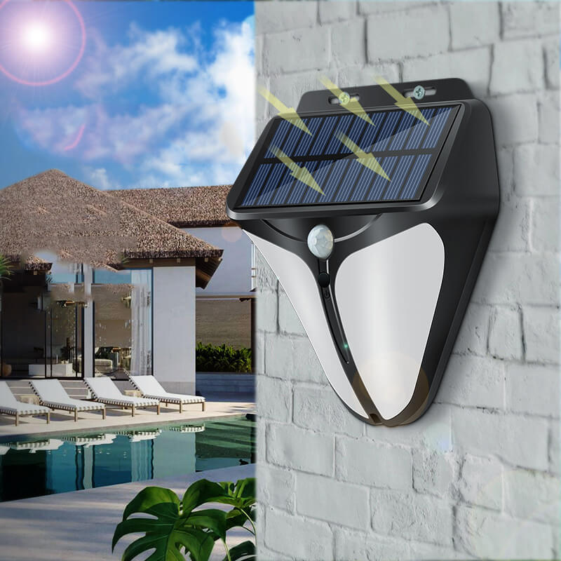 Solar Intelligente Driehoek Buiten Waterdichte Lichaamsensor Patio LED Wandlamp