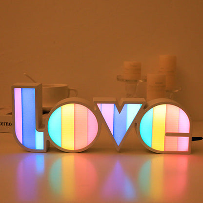 Moderne Art Deco waterdichte PS LOVE letters LED tafel lamp voor de slaapkamer