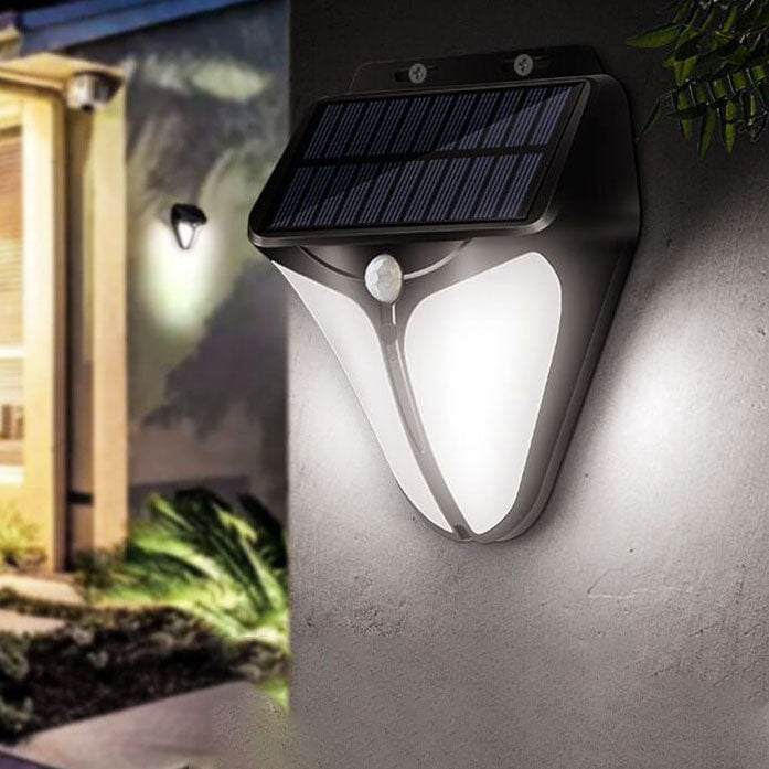 Solar Intelligente Driehoek Buiten Waterdichte Lichaamsensor Patio LED Wandlamp