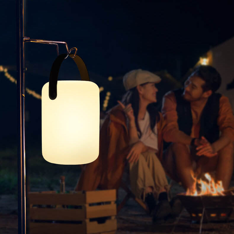 Moderne eenvoud plastic ronde vierkante hand LED tafel lamp voor buitenpatio