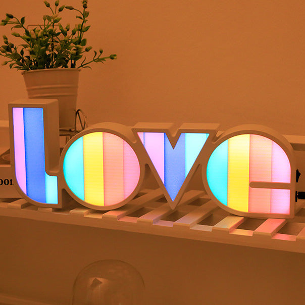 Moderne Art Deco waterdichte PS LOVE letters LED tafel lamp voor de slaapkamer