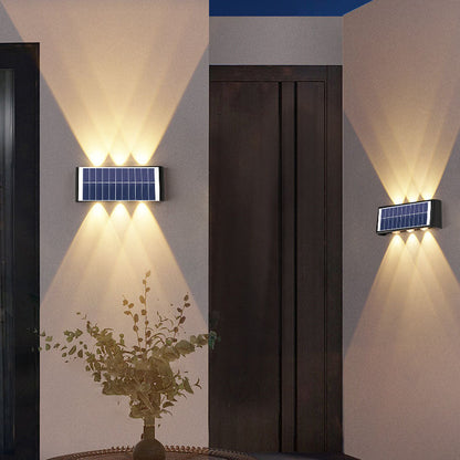 Moderne eenvoud solar waterdichte rechthoekige ABS PMMA LED wandlamp voor buiten terras
