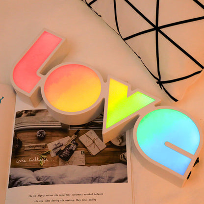 Moderne Art Deco waterdichte PS LOVE letters LED tafel lamp voor de slaapkamer