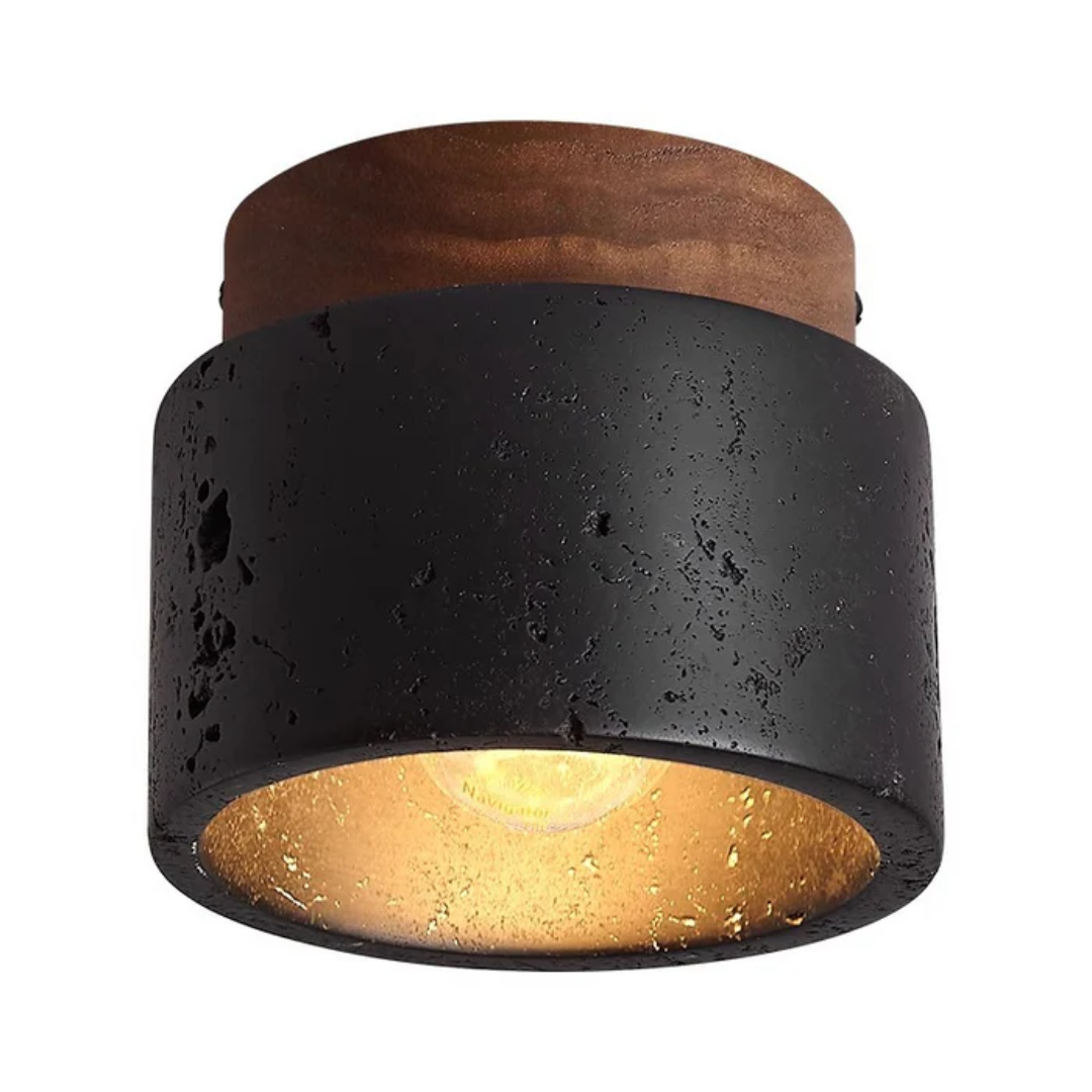 Plafondlamp met steeneffect