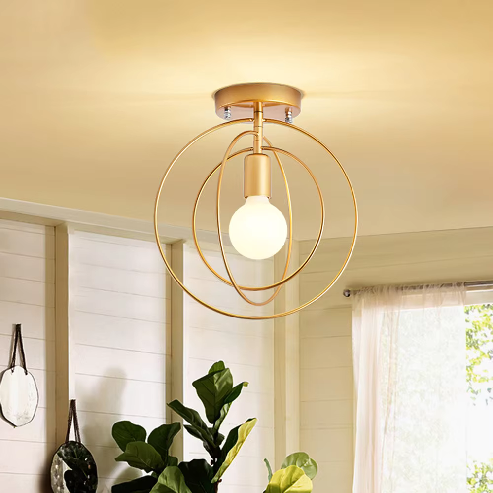Moderne ringvormige plafondlamp Goud