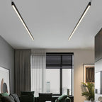 Zwarte metalen plafonnière LED lineair minimalistisch modern design