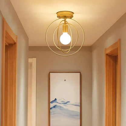 Moderne ringvormige plafondlamp Goud