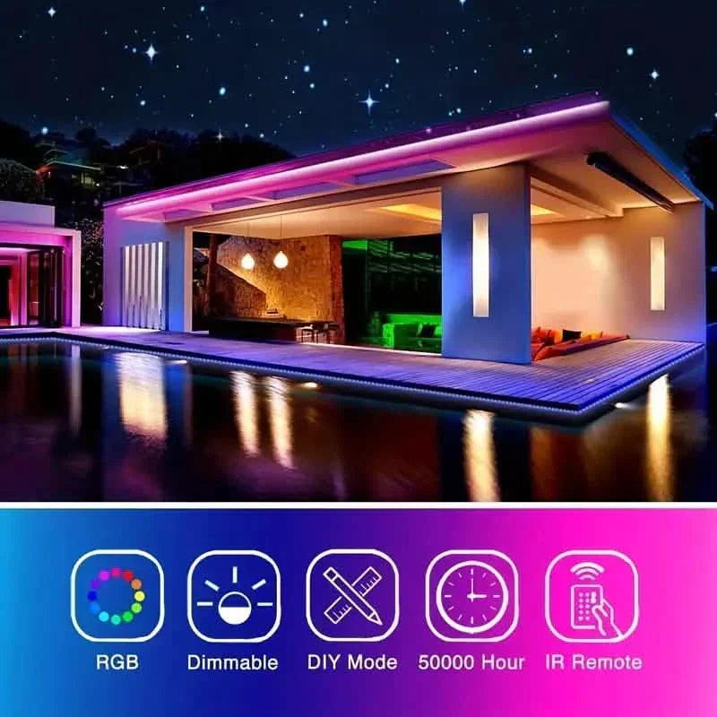 33Ft LED strip verlichting met IR 44-toetsen afstandsbediening