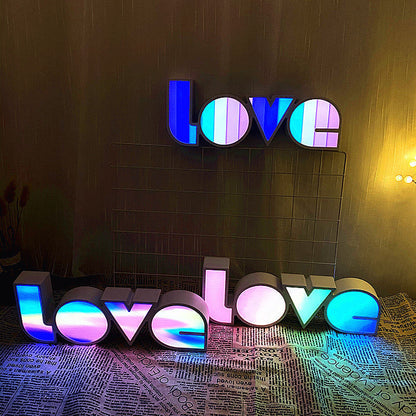 Moderne Art Deco waterdichte PS LOVE letters LED tafel lamp voor de slaapkamer