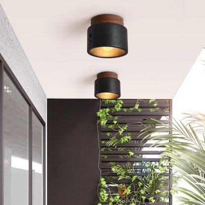 Plafondlamp met steeneffect