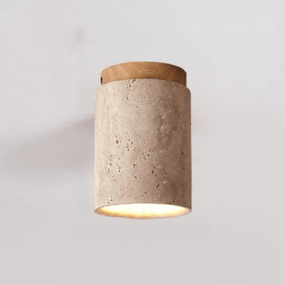 Travertijn Plafondlamp - Verfijnde Elegantie - Zacht Licht - Uniek Ontwerp