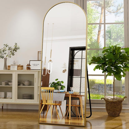 Interieur Nest | Elegante Gebogen Volledige Gouden Spiegel met Hoogwaardige Aluminium Frame