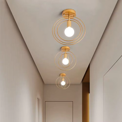 Moderne ringvormige plafondlamp Goud