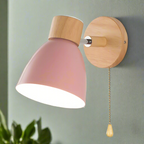 Noordisch-moderne hangende schakelwandlamp van hout