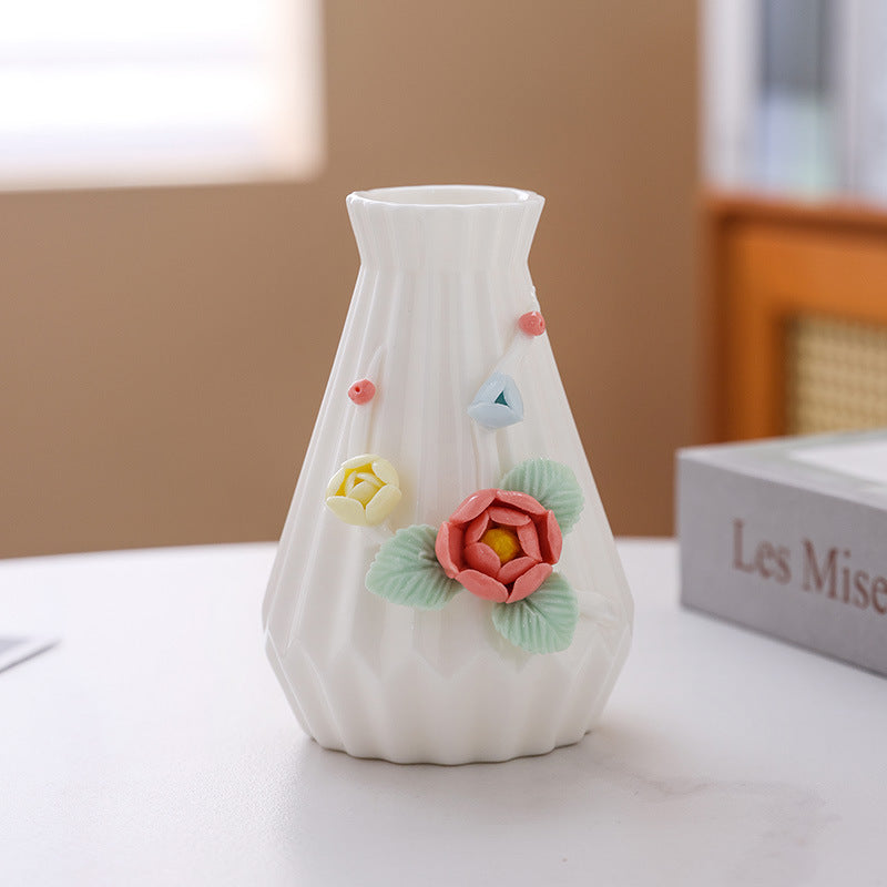 Decoratieve Bloemrijke Keramische Vaasje