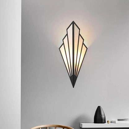 Fan-vormige Art Deco wandlamp