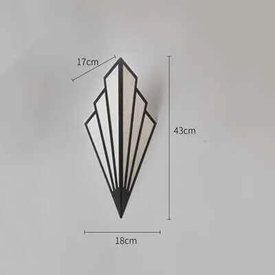 Fan-vormige Art Deco wandlamp