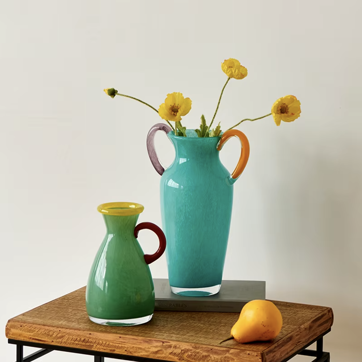 Vintage Geëtst Glas Binaurale Vaasje