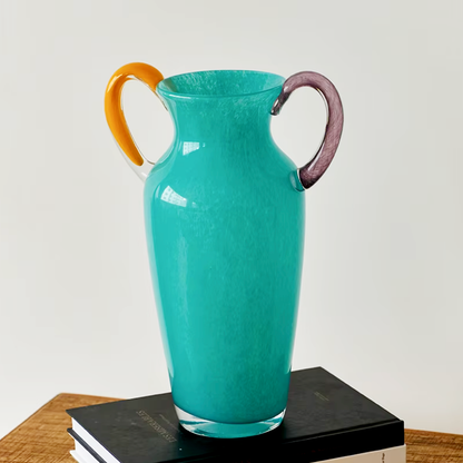 Vintage Geëtst Glas Binaurale Vaasje