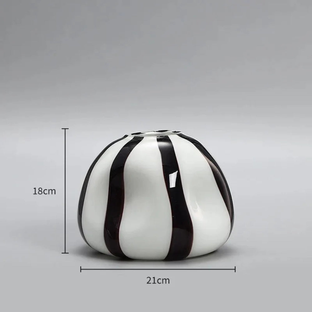 Thurid Glas Gestreepte Pompoenvaas