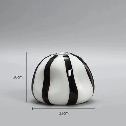 Thurid Glas Gestreepte Pompoenvaas