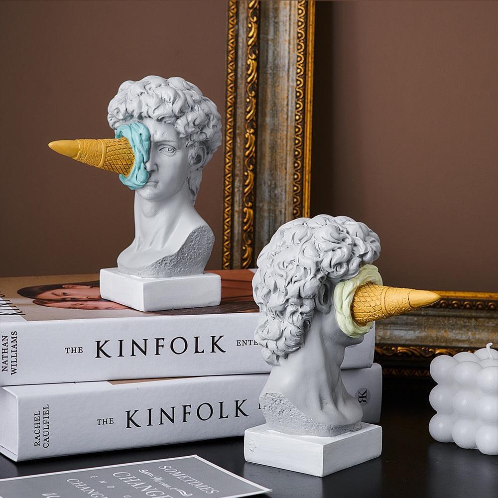Figure Face IJscreme Kunst Beeldhouwwerk