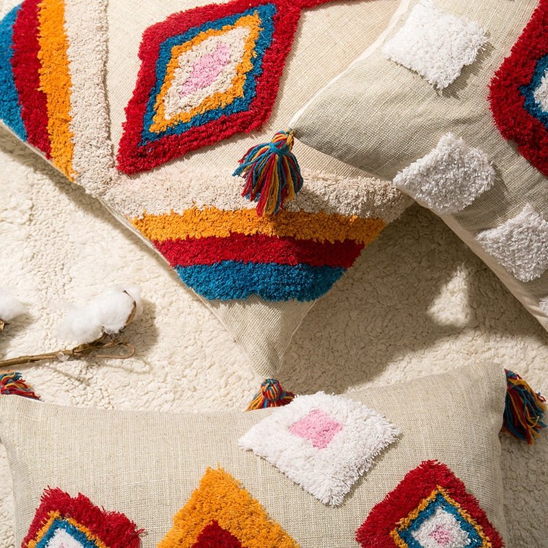Handgemaakte Decoratieve Kussen in Marokkaanse Boho Stijl