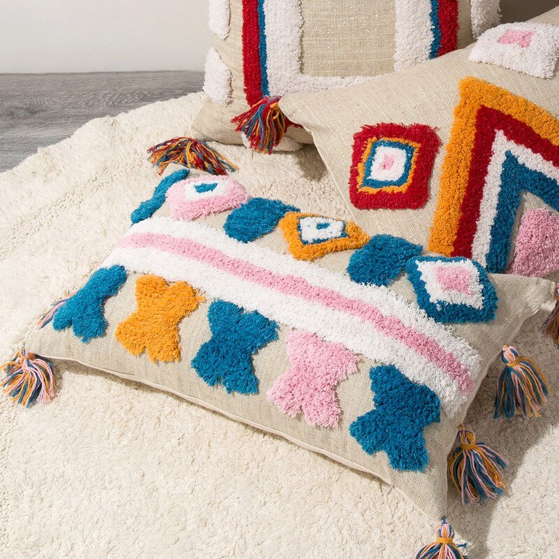 Handgemaakte Decoratieve Kussen in Marokkaanse Boho Stijl