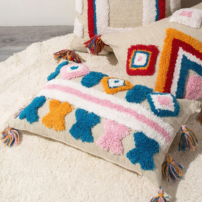 Handgemaakte Decoratieve Kussen in Marokkaanse Boho Stijl