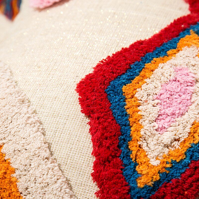 Handgemaakte Decoratieve Kussen in Marokkaanse Boho Stijl
