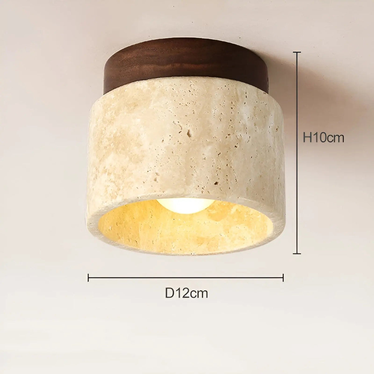 TravaGlow Rustieke Travertin Plafondlamp