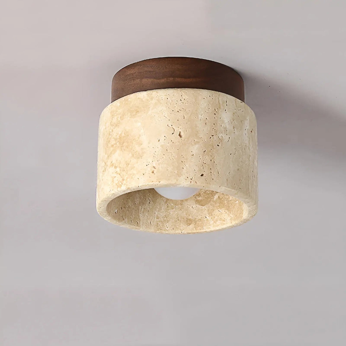 TravaGlow Rustieke Travertin Plafondlamp