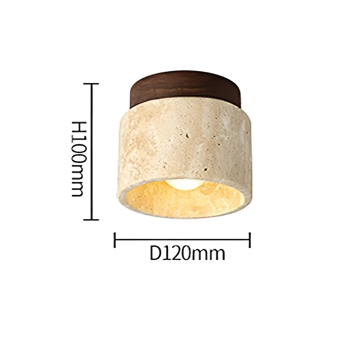 TravaGlow Rustieke Travertin Plafondlamp