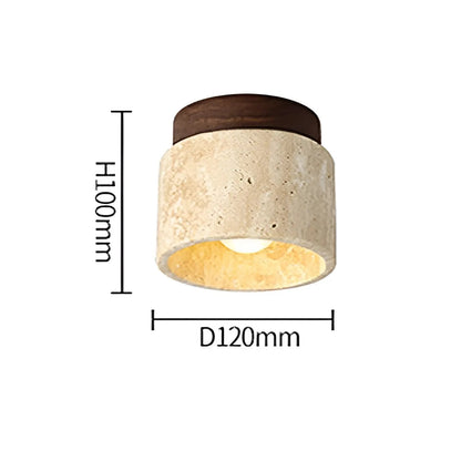 TravaGlow Rustieke Travertin Plafondlamp