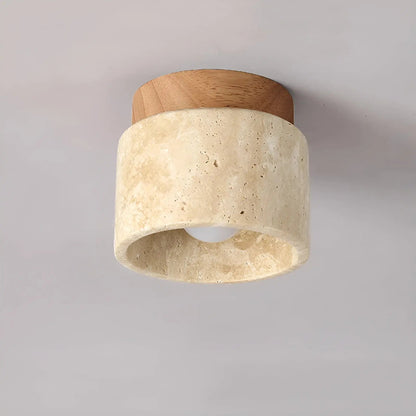 TravaGlow Rustieke Travertin Plafondlamp