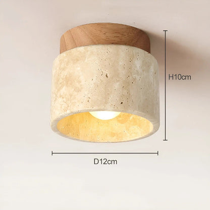 TravaGlow Rustieke Travertin Plafondlamp